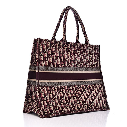 Christian Dior Oblique Large Book Tote Burgundy Multicolor 3 of 12