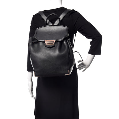 Alexander Wang Pebbled Calfskin Prisma Skeletal Backpack Black Rose Gold Hardware 2 of 13