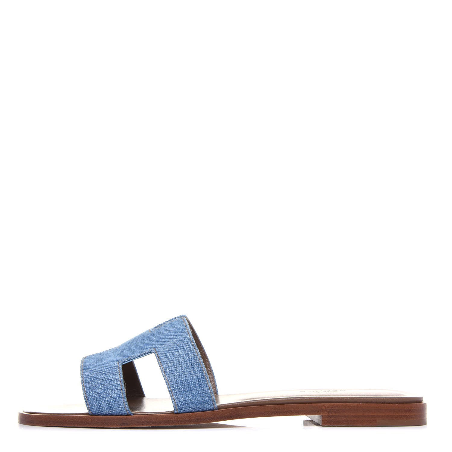 Hermes Denim Canvas Oran Sandals 38 Bleu Clair 1 of 11