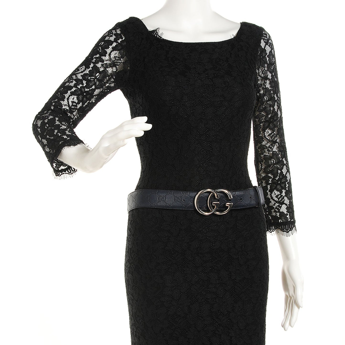 Guccissima Double G Belt 90 36 Navy