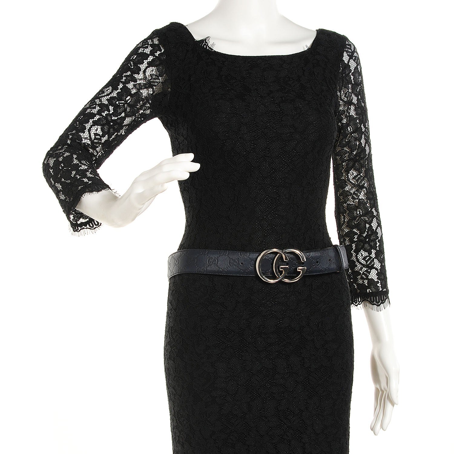 Gucci Guccissima Double G Belt 90 36 Navy 3 of 6