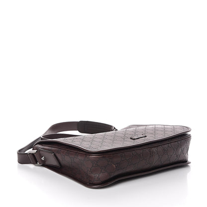 Gucci Guccissima Flap Messenger Bag Dark Brown 3 of 8