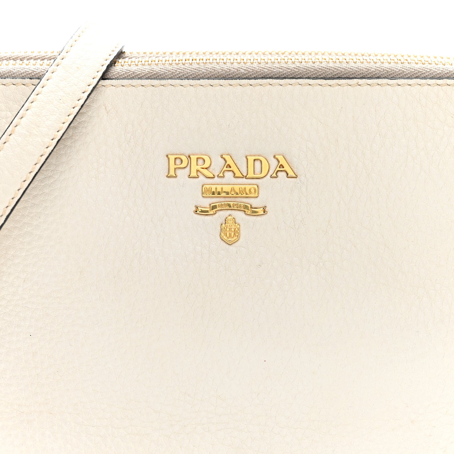 Vitello Phenix Double Zip Crossbody Bag White