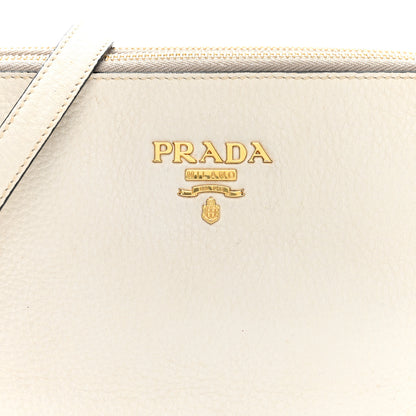 Prada Vitello Phenix Double Zip Crossbody Bag White 9 of 11