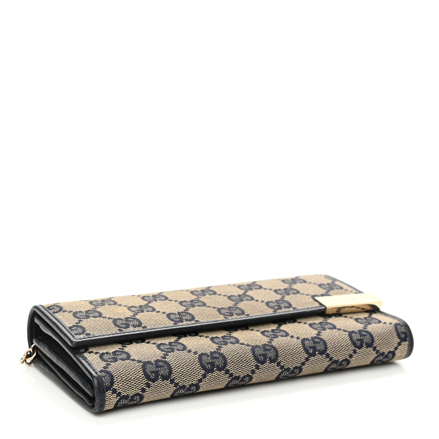 GG Supreme Monogram Dice Chain Wallet Beige Blue