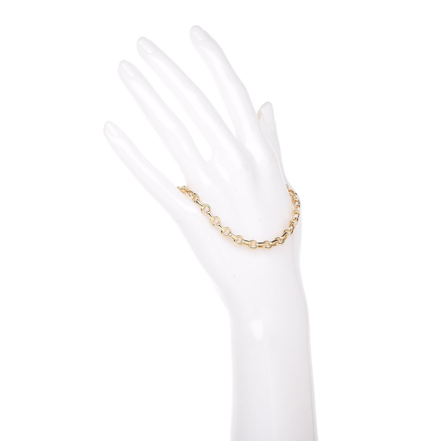 18K Yellow Gold Circle Link Chain Bracelet