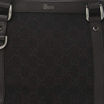 Gucci Denim Monogram Medium Abbey Tote Dark Brown 8 of 10