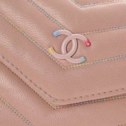 Chanel Lambskin Chevron Quilted Card Holder Light Pink 12 of 13