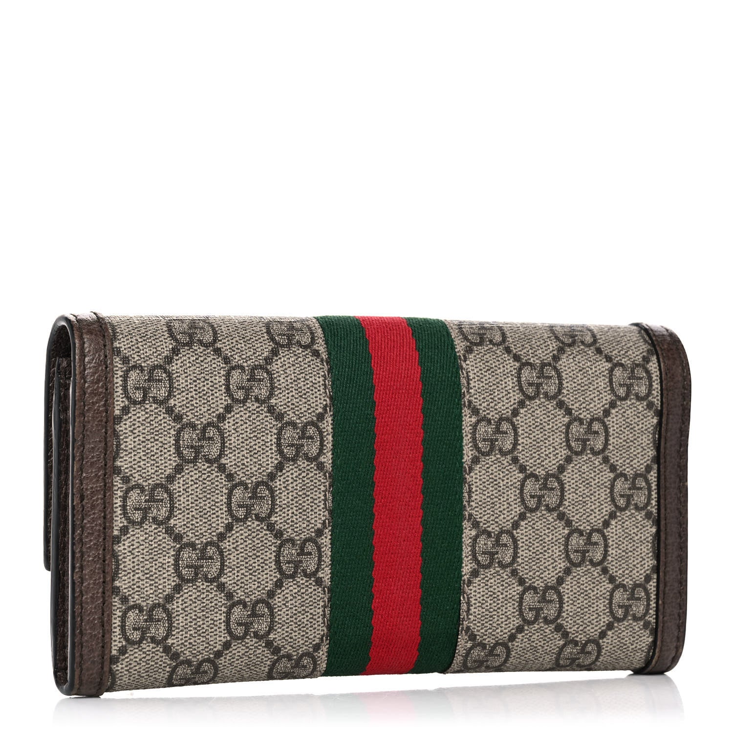 Gucci GG Supreme Monogram Web Ophidia Continental Wallet Brown 3 of 13