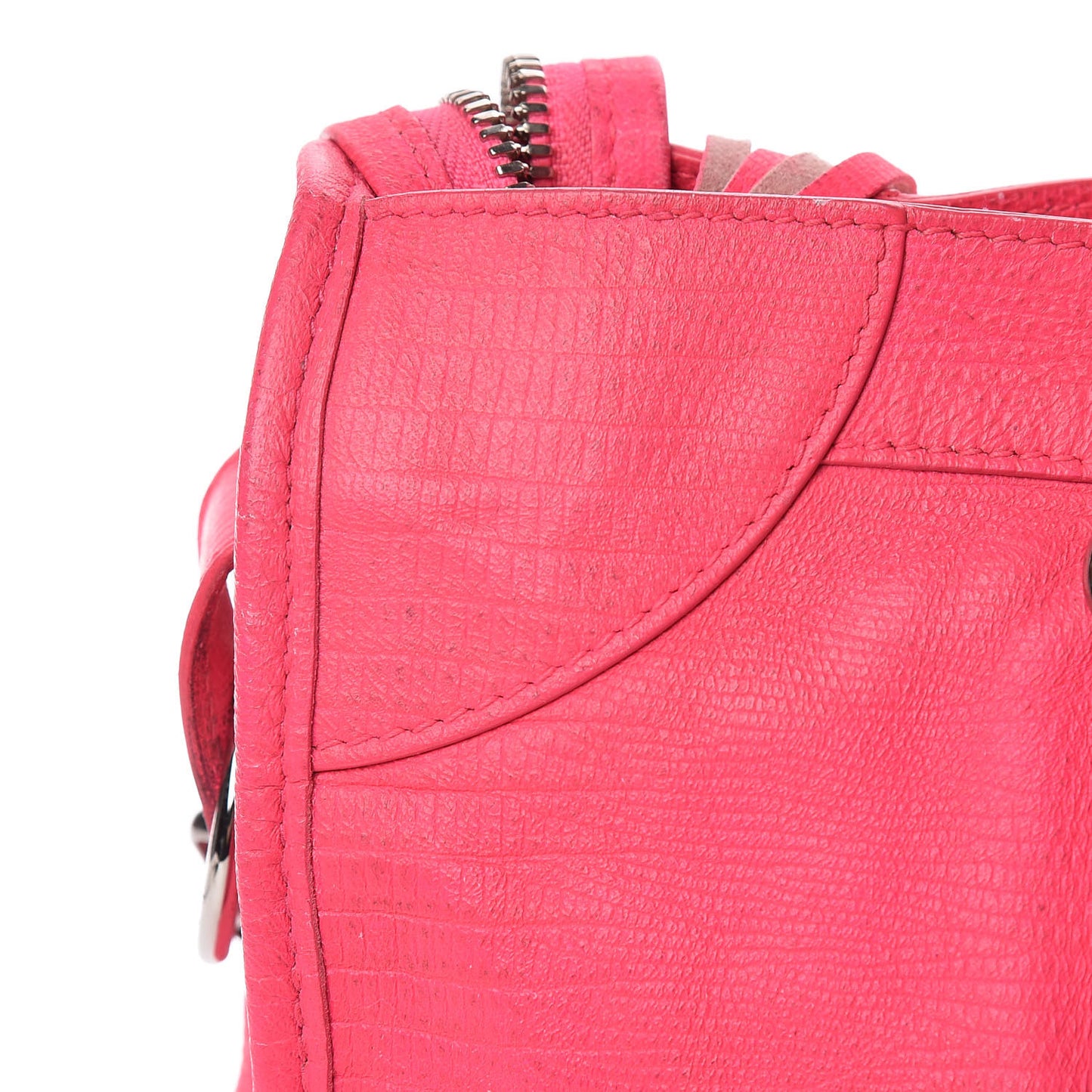Calfskin Lizard Embossed Classic Silver Hardware City Rose Fluo