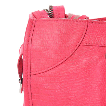 Balenciaga Calfskin Lizard Embossed Classic Silver Hardware City Rose Fluo 15 of 22