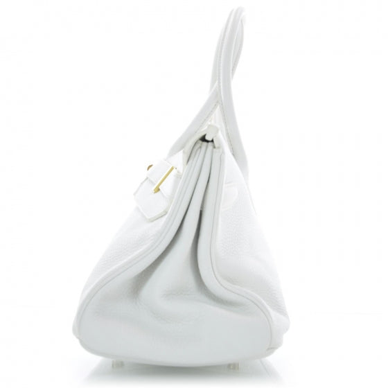 Hermes Taurillon Clemence JPG Shoulder Birkin II 42 White 4 of 10