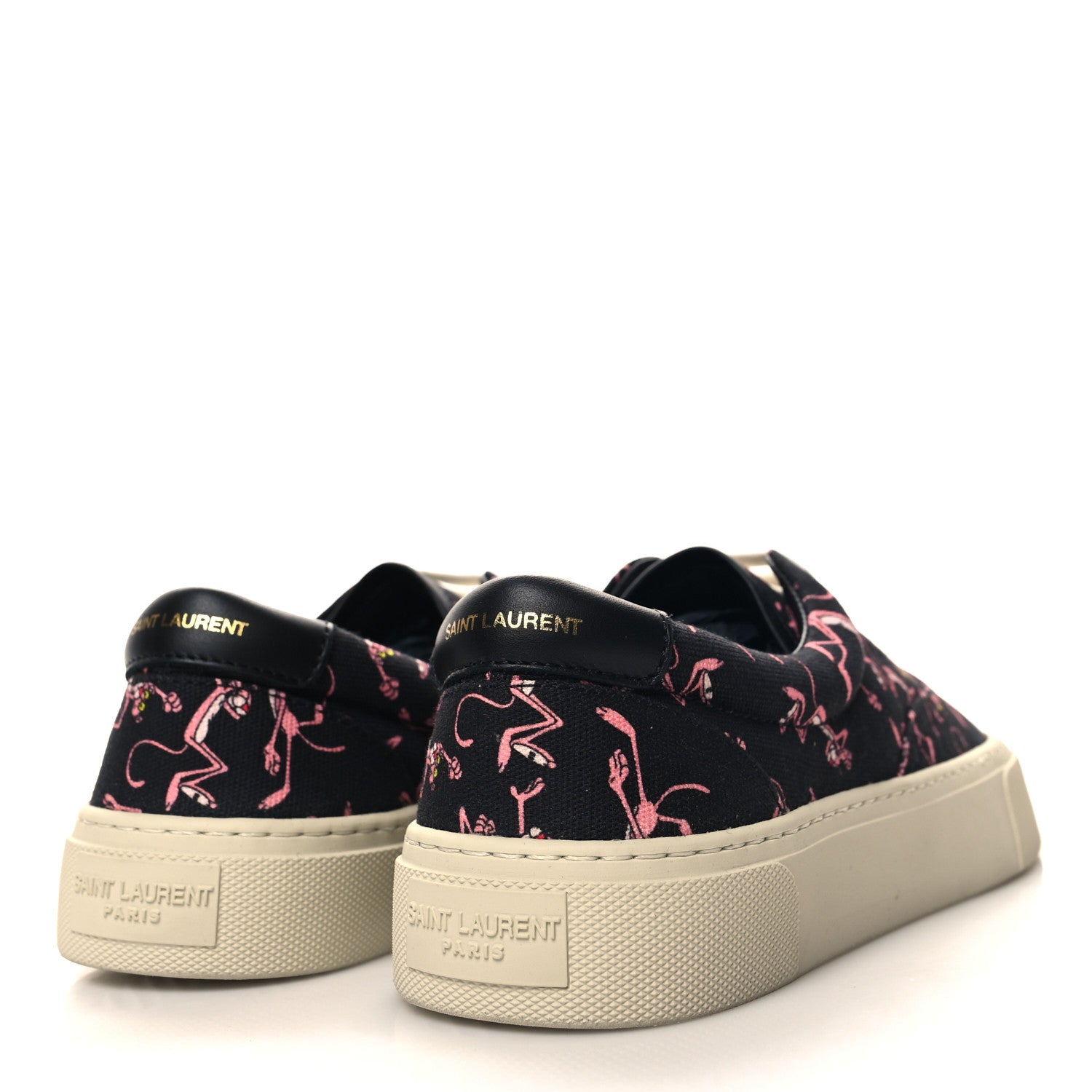 Saint Laurent Canvas Pink Panther Venice Sneakers 39 Black 4 of 9