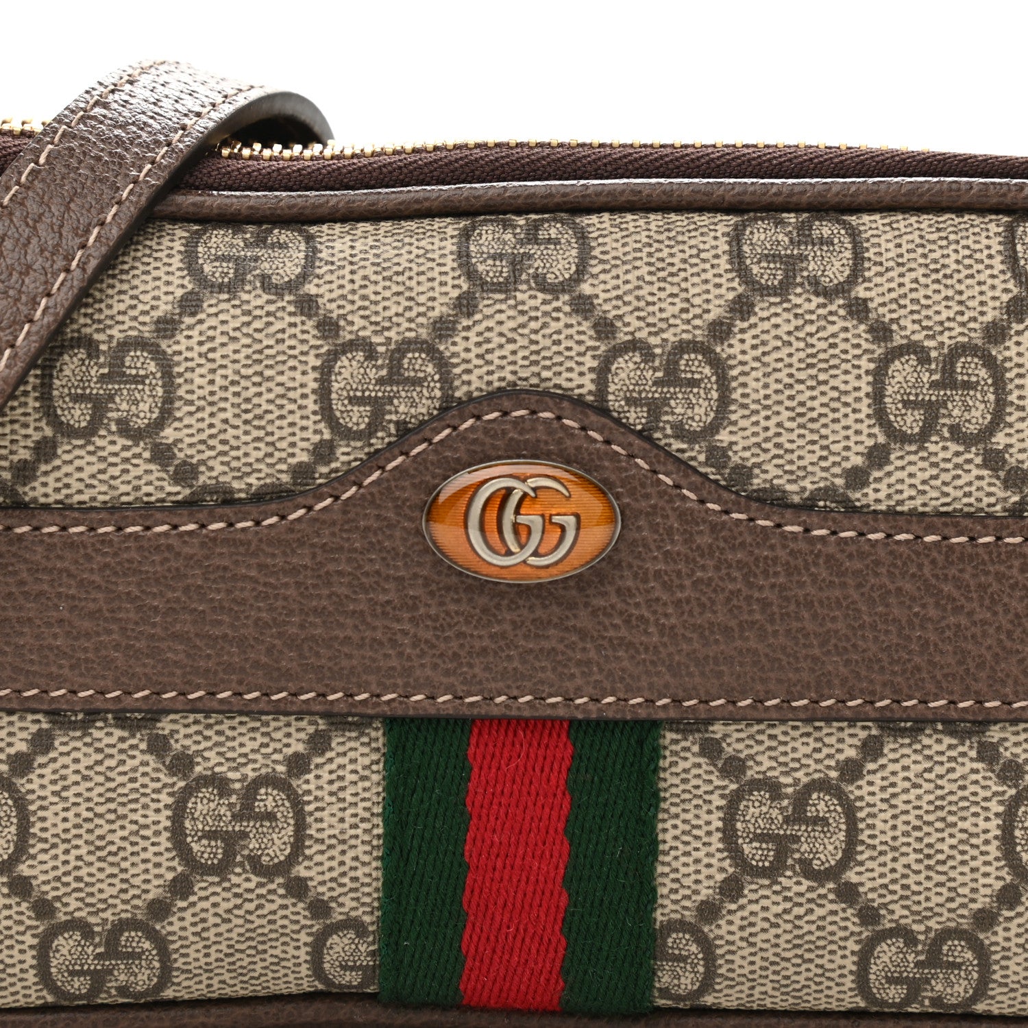 Gucci GG Supreme Monogram Web Mini Ophidia GG Bag Brown 10 of 13