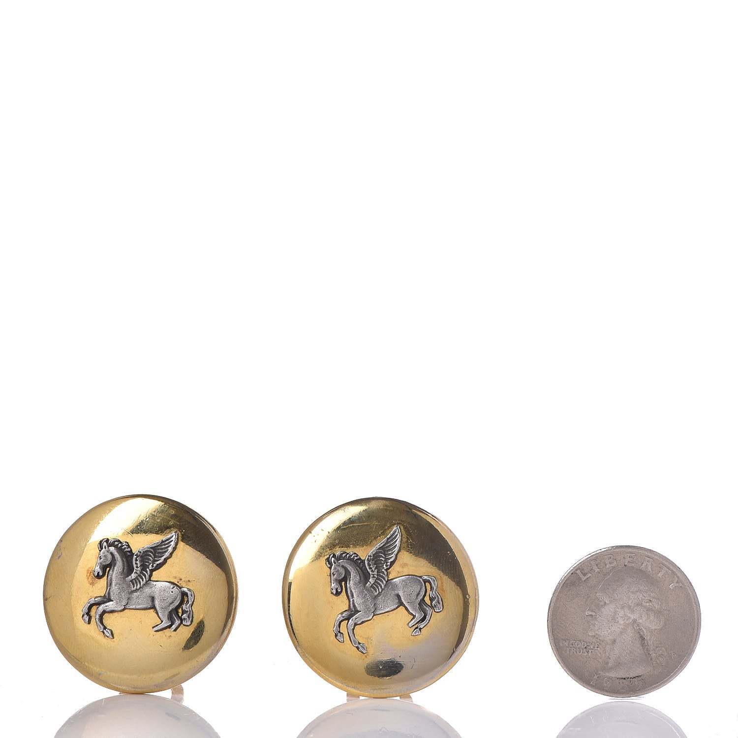 Hermes Gold Plated Clip On Earrings Gold Silver 2 of 8