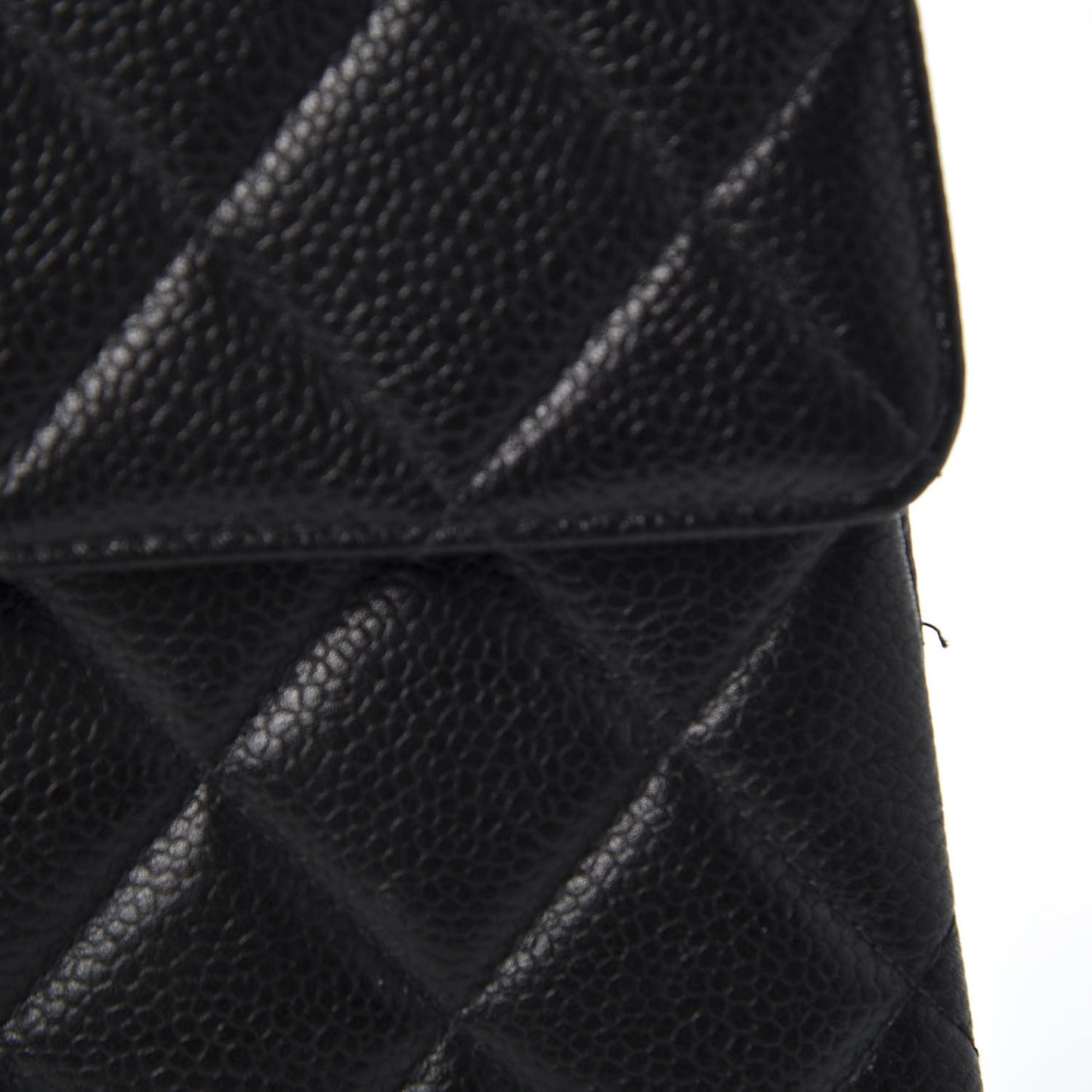Caviar Quilted Medium Kelly Flap Black