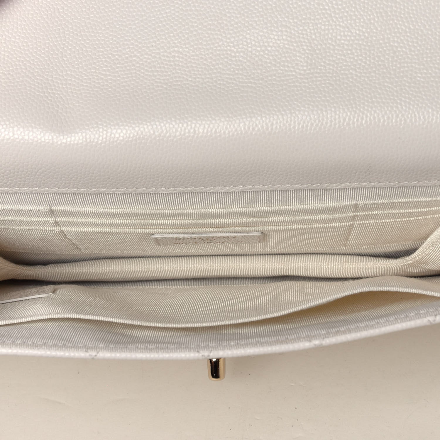 Chanel Caviar Quilted Square Flap Clutch White 7 of 8