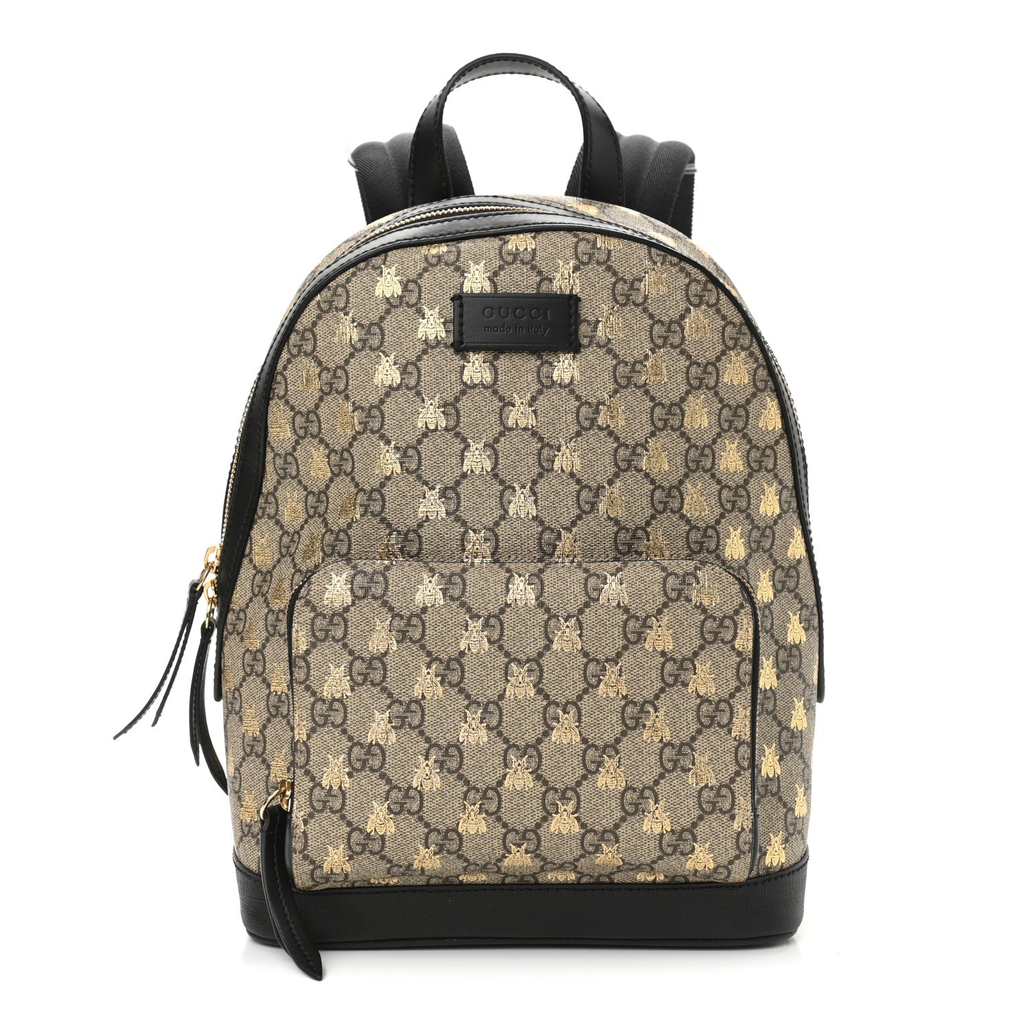 Gucci GG Supreme Monogram Bees Print Small Day Backpack Beige Oro Black 1 of 14