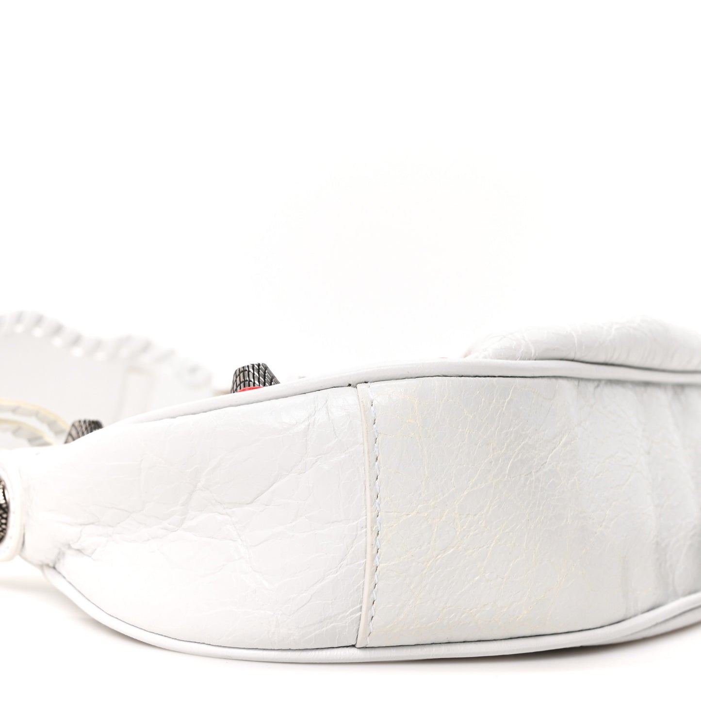 Agneau Arena Lunar New Year Graffiti Logo Le Cagole Shoulder Bag XS Optic White