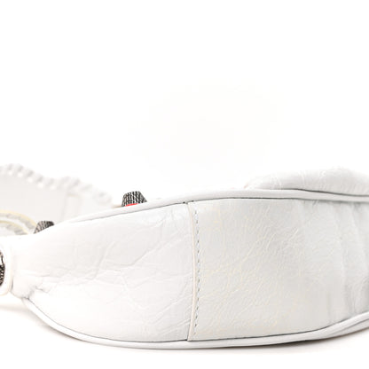 Balenciaga Agneau Arena Lunar New Year Graffiti Logo Le Cagole Shoulder Bag XS Optic White 11 of 12
