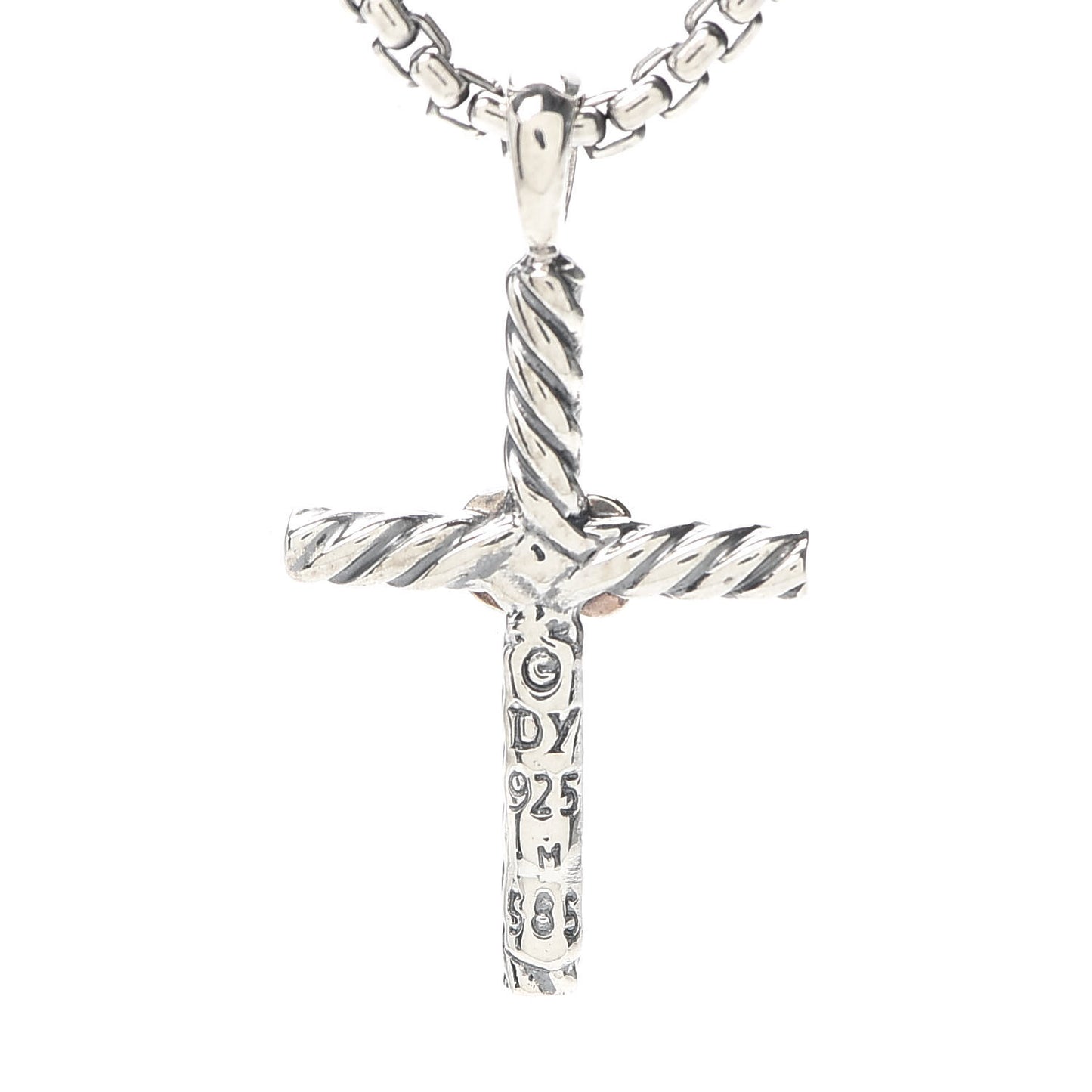 Sterling Silver 18K Yellow Gold X Cross Necklace
