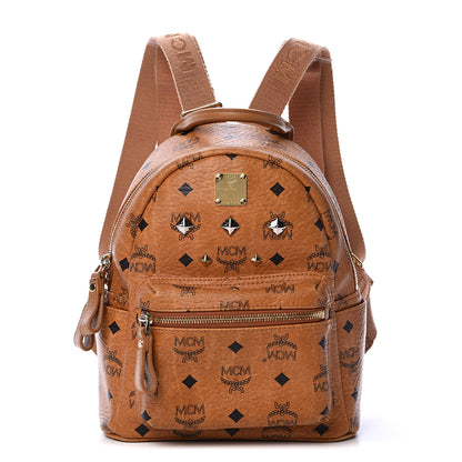 MCM Visetos Sprinkle Stud Mini Stark Backpack Cognac 1 of 17