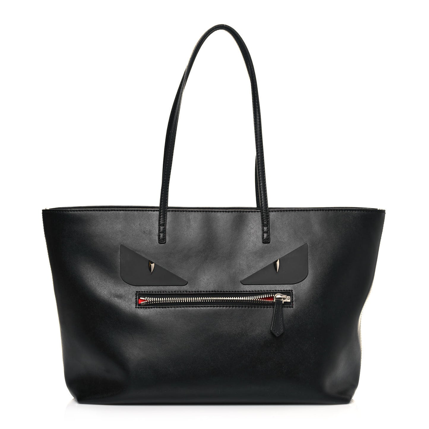 Vitello Liberty Lucido Metal Monster Eyes Medium Roll Tote Black