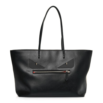 Fendi Vitello Liberty Lucido Metal Monster Eyes Medium Roll Tote Black 1 of 14