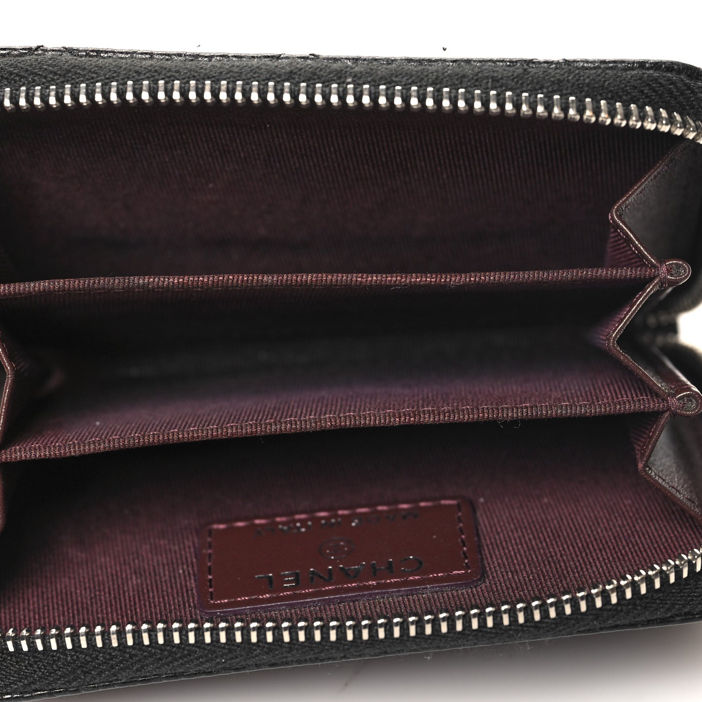 Caviar Quilted Zip Coin Purse Black