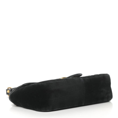 Gucci Velvet Matelasse Mini GG Marmont Shoulder Bag Black 4 of 17