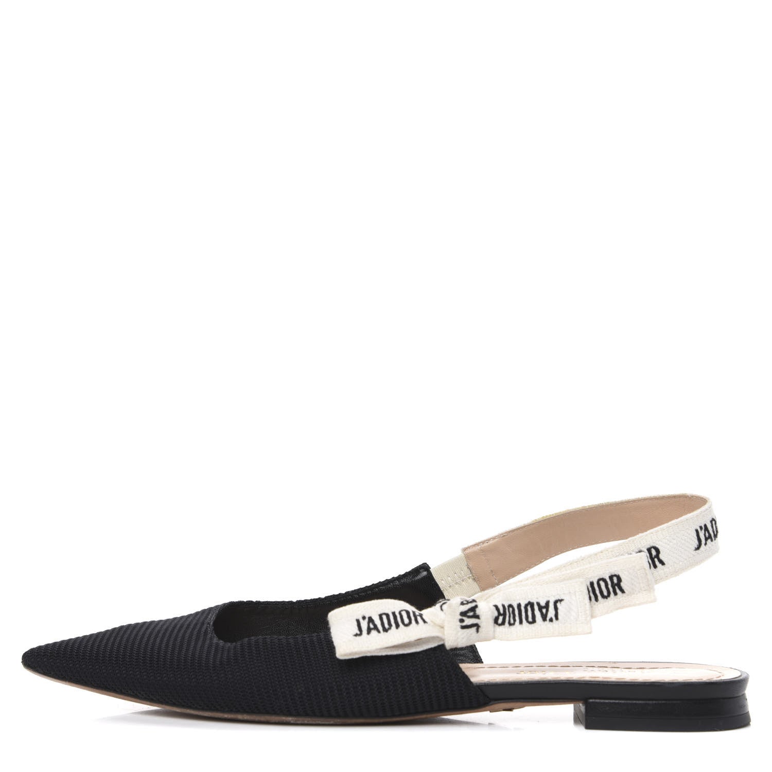 Christian Dior Technical Canvas Ribbon J'Adior Slingback Ballet Flats 37.5 Black 1 of 9