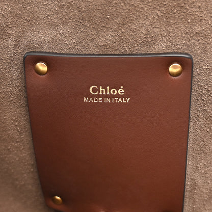 Chloe Suede Patchwork Medium Marcie Tote Caramel 6 of 9