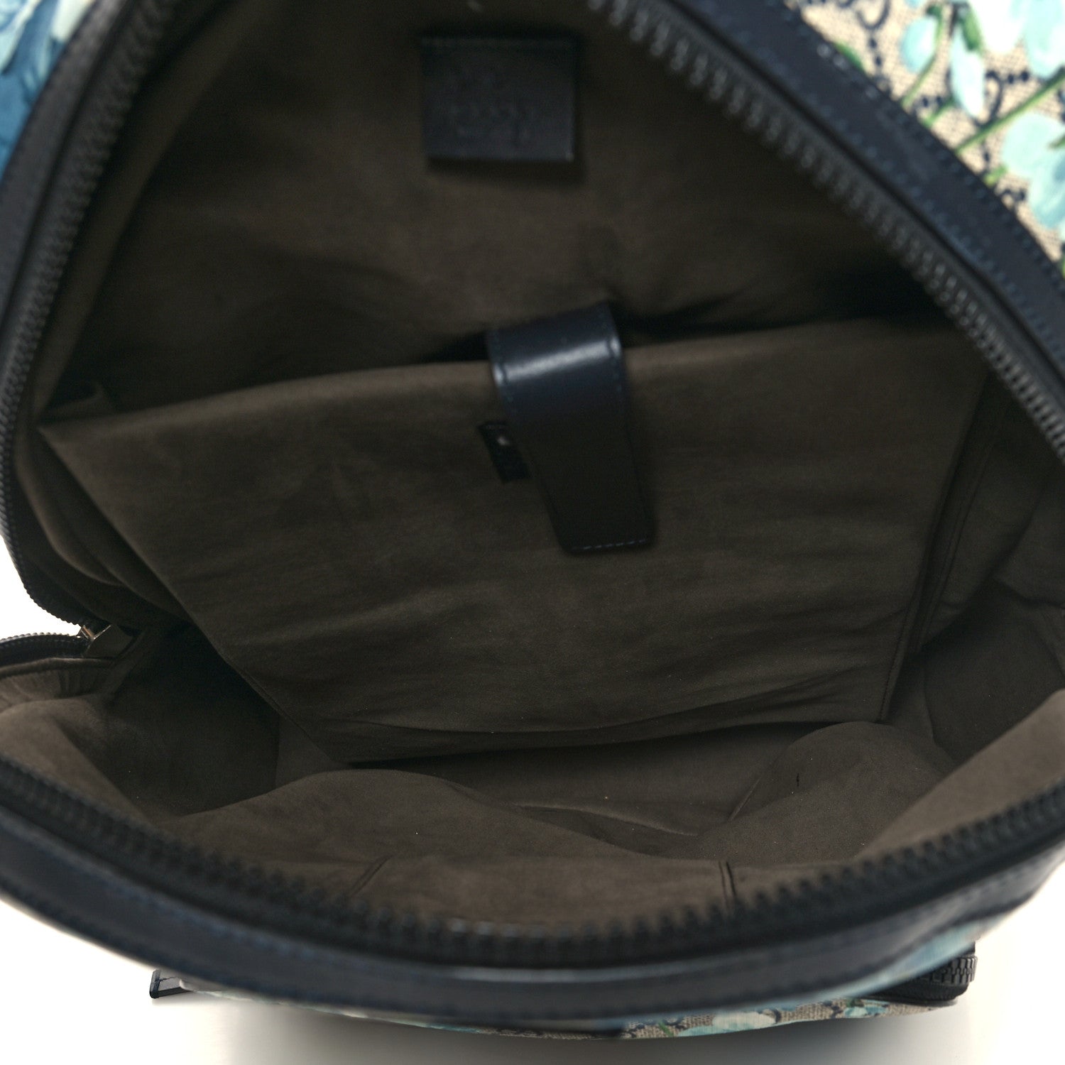Gucci GG Supreme Monogram Blooms Medium Day Backpack Beige Blue Navy 4 of 9