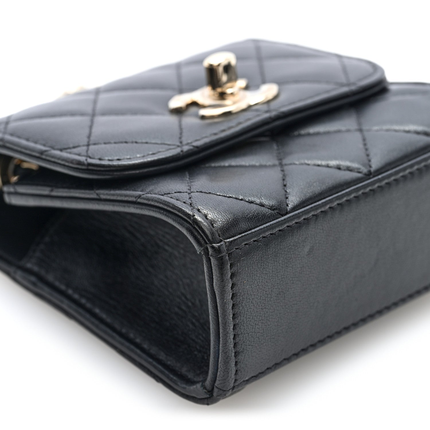 Chanel Lambskin Quilted Mini Trendy CC Clutch With Chain Black 8 of 9