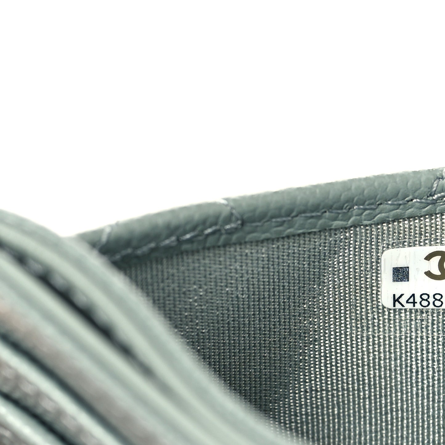 Caviar Quilted Card Holder Grey