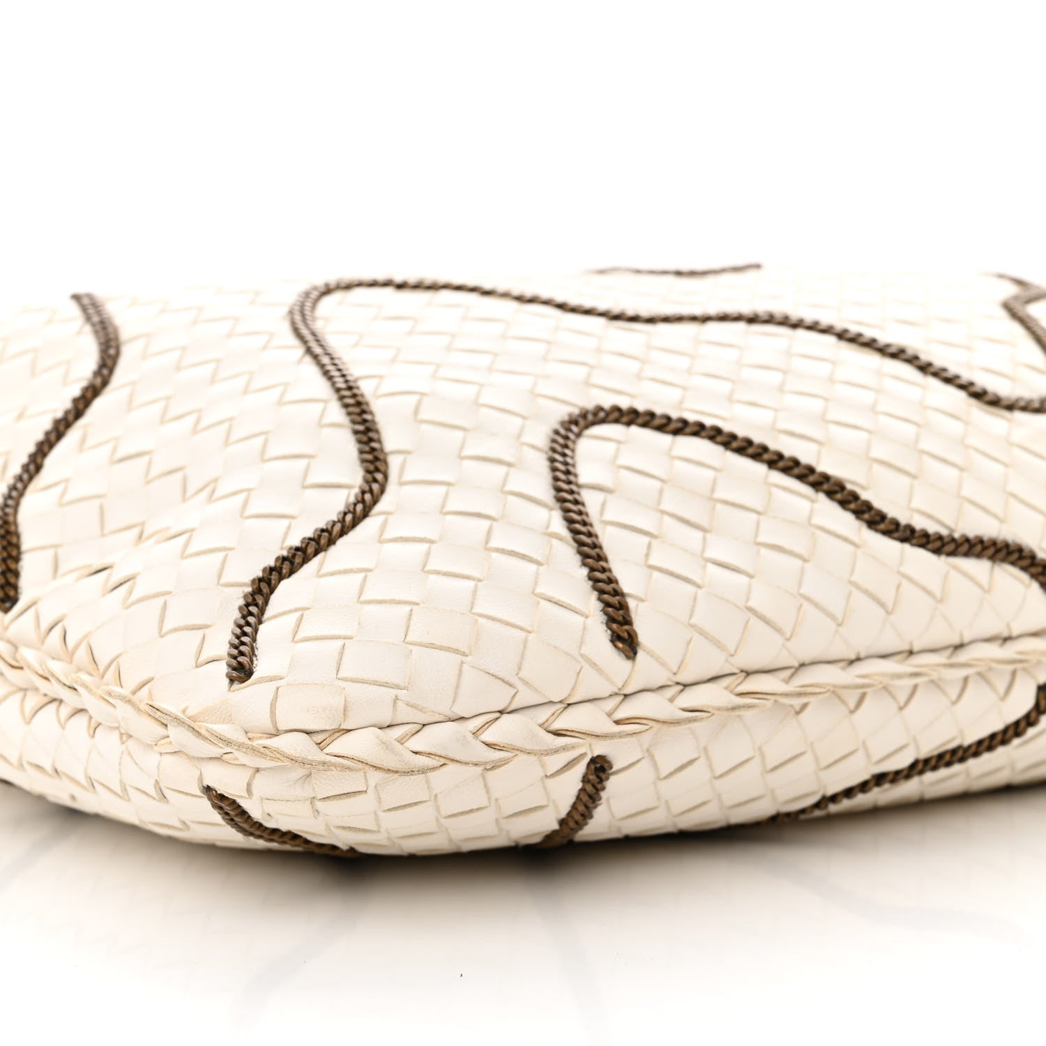 Bottega Veneta Nappa Intrecciato Medium Veneta Chain Hobo White 9 of 14