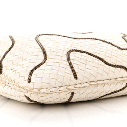 Bottega Veneta Nappa Intrecciato Medium Veneta Chain Hobo White 9 of 14