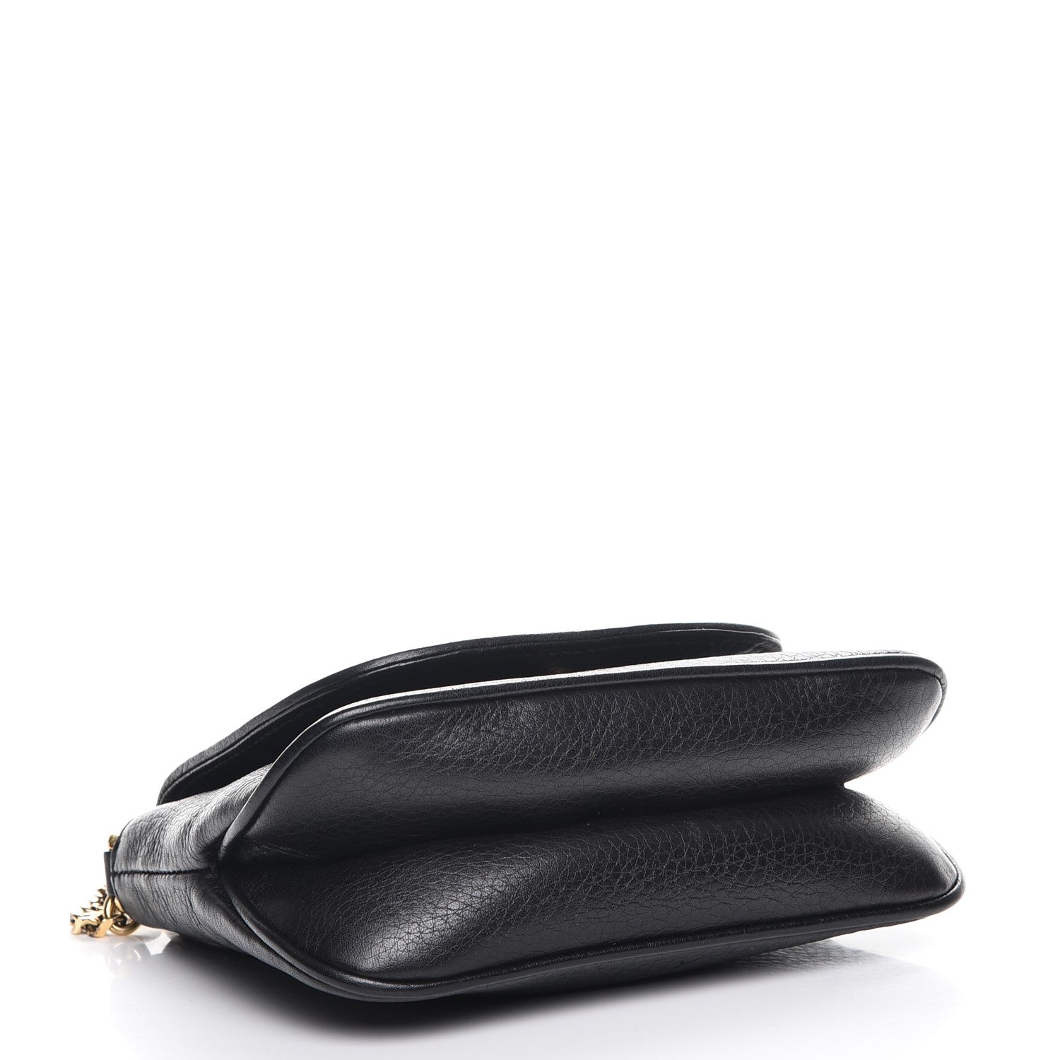 Gucci Pebbled Calfskin Small 1973 Chain Shoulder Bag Black 5 of 9