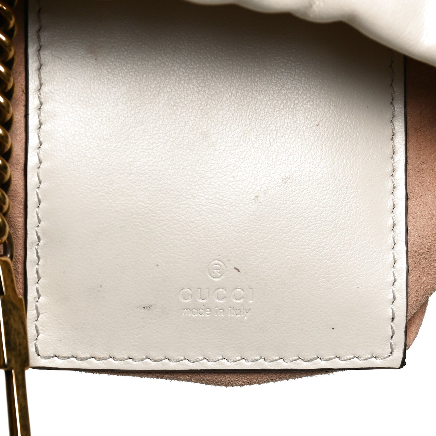 Calfskin Matelasse Mini GG Marmont 2.0 Bucket Bag White