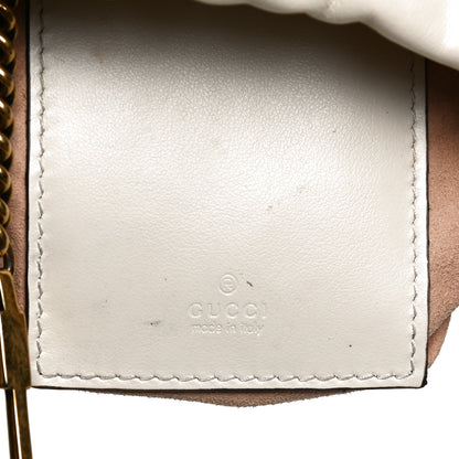 Gucci Calfskin Matelasse Mini GG Marmont 2.0 Bucket Bag White 6 of 13