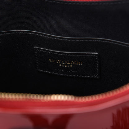 Saint Laurent Patent Sac Coeur Heart Shaped Clutch Red 8 of 10