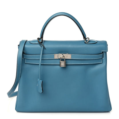 Hermes Swift Kelly Retourne 35 Blue Jean 1 of 8