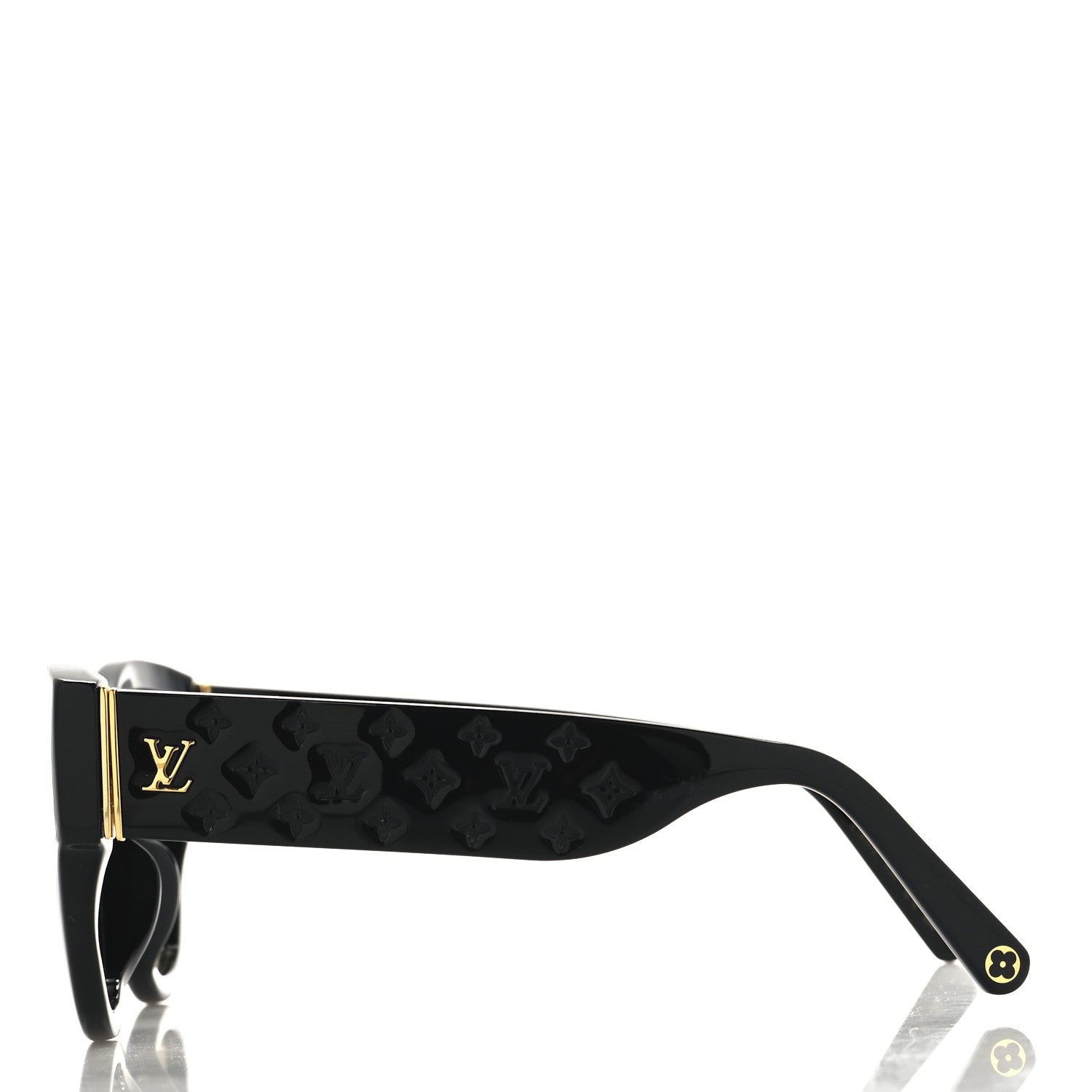 Louis Vuitton Acetate LV Empreinte Round Sunglasses Z1607E Black 3 of 9