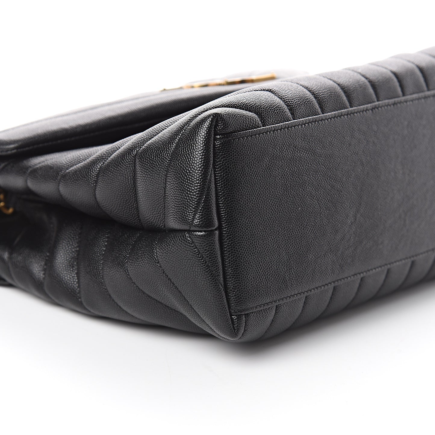 Grain de Poudre Calfskin Y Quilted Monogram Medium Loulou Chain Satchel Black