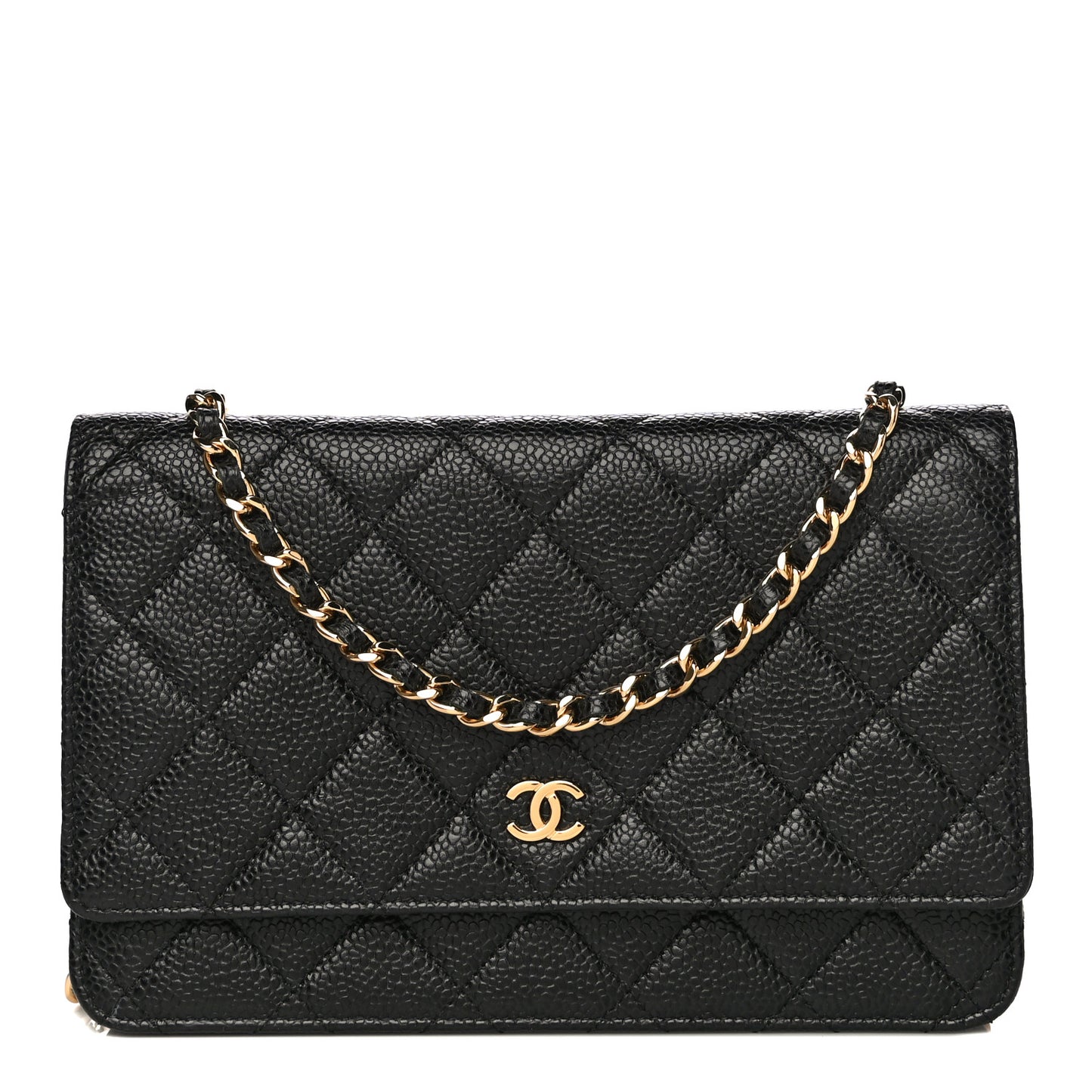 Caviar Quilted Wallet On Chain WOC Black