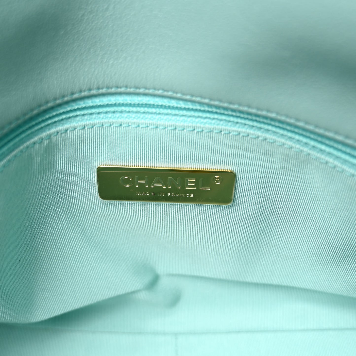 Lambskin Quilted Medium Chanel 19 Flap Light Blue