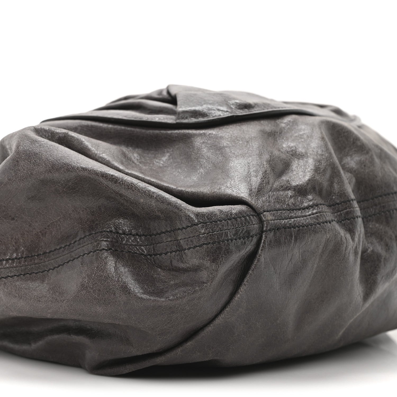 Miu Miu Vitello Pleated Hobo Grey 8 of 9