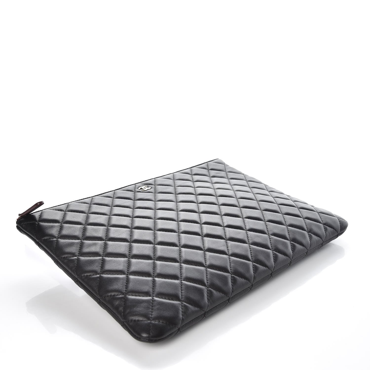 Chanel Lambskin Quilted Large Cosmetic Case Black 4 of 9