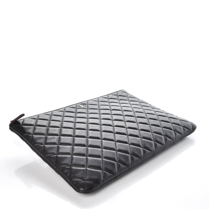 Chanel Lambskin Quilted Large Cosmetic Case Black 4 of 9
