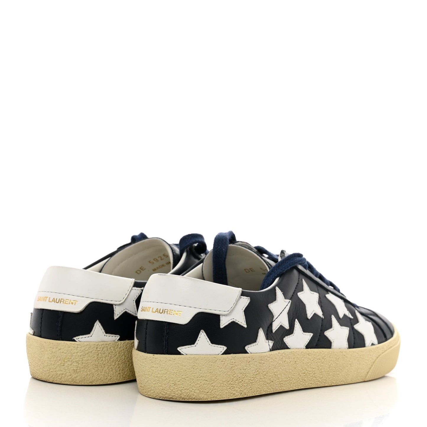 Calfskin Star Court Sneakers Navy White Optique 36.5
